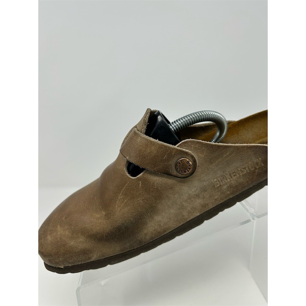 Birkenstock Boston Clogs Tobacco Brown Slip-On Buckle Cork Footbed Size 38 - Picture 5 of 14